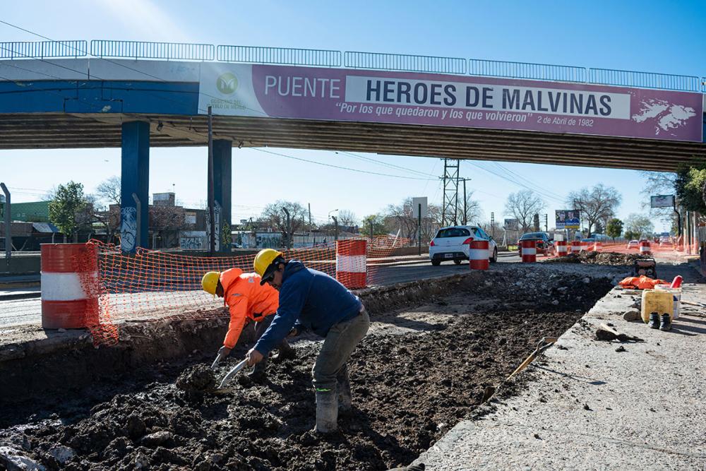 Merlo: Avanzan las obras en Avenida Rivadavia