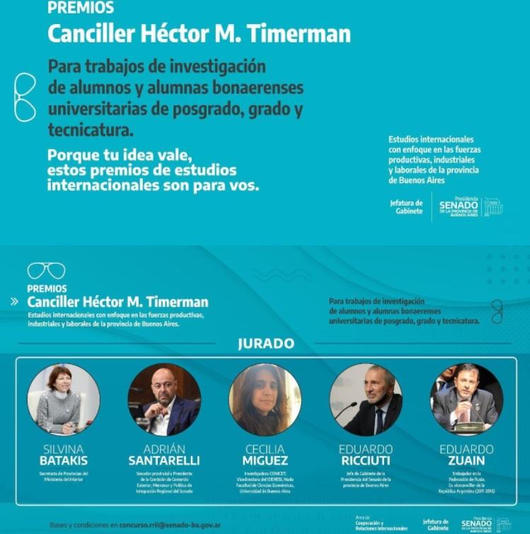 Se encuentra abierta convocatoria para Premios Canciller Héctor M. Timerman destinado a estudiantes universitarios bonaerenses