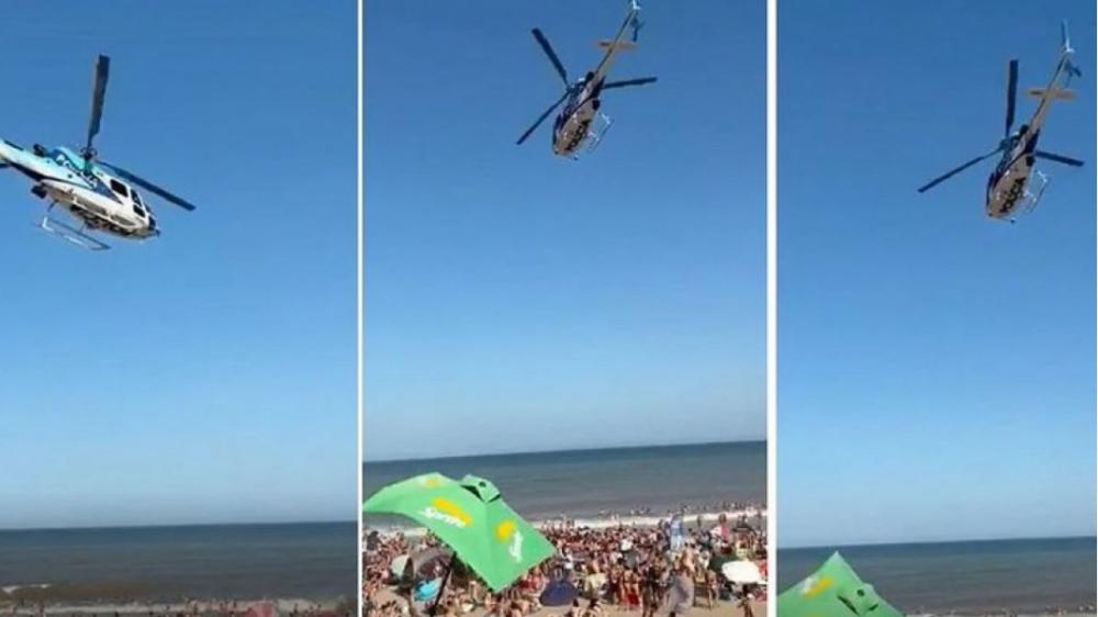 Sigue la polémica por la peligrosa maniobra del helicóptero de Berni en la playa