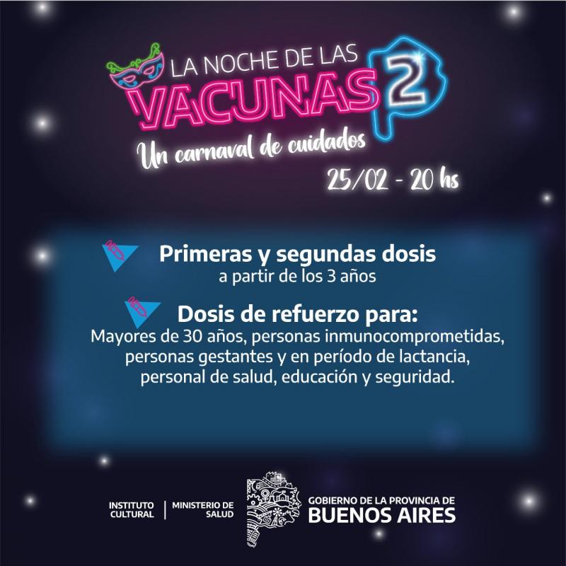 Llega "La Noche de Las Vacunas 2" a la Provincia