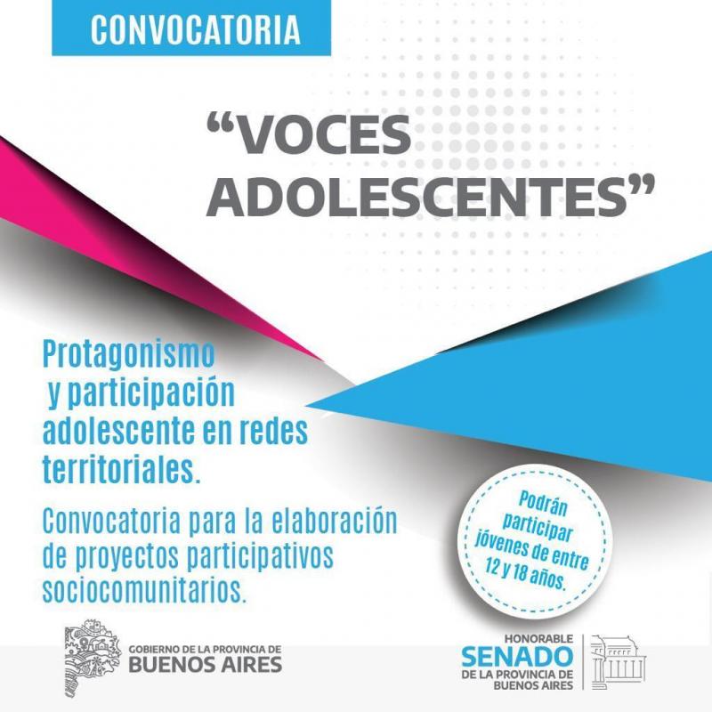 Voces Adolescentes: convocan a la juventud para elaborar proyectos sociocomunitarios en redes territoriales