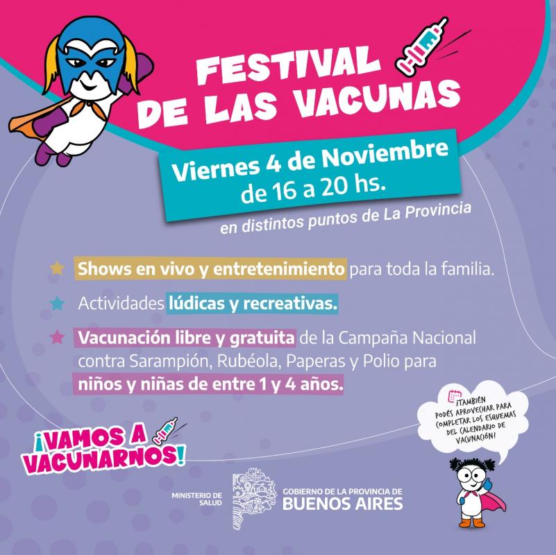 Salud realiza el “Festival de las Vacunas” en distintos puntos de la Provincia