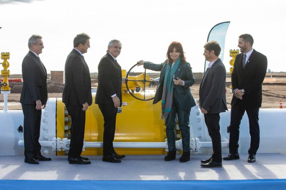 Kicillof participó de la inauguración del primer tramo del Gasoducto Presidente Néstor Kirchner